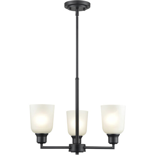 Amberle 3 Light 19.5 inch Matte Black Chandelier Ceiling Light